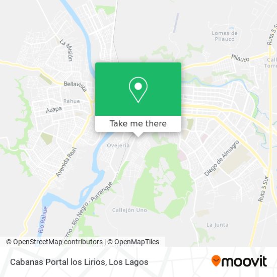 Cabanas Portal los Lirios map