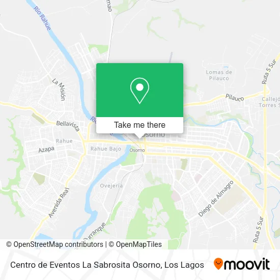 Mapa de Centro de Eventos La Sabrosita Osorno