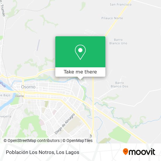 Población Los Notros map