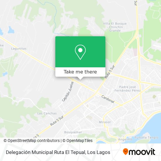Delegación Municipal Ruta El Tepual map