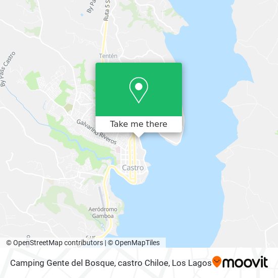 Camping Gente del Bosque, castro Chiloe map