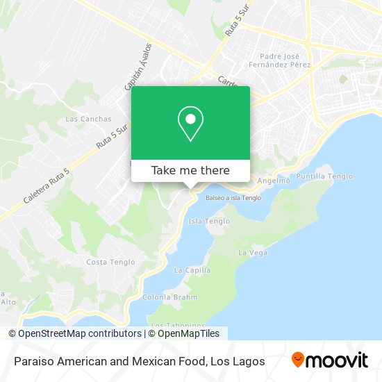 Paraiso American and Mexican Food map