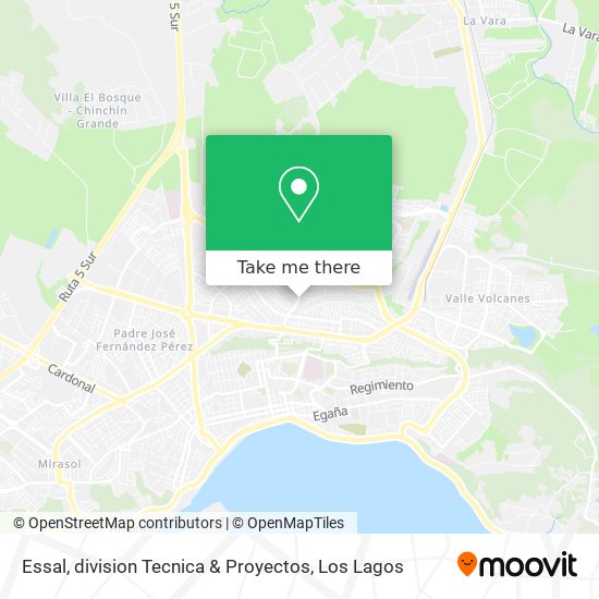 Mapa de Essal, division Tecnica & Proyectos