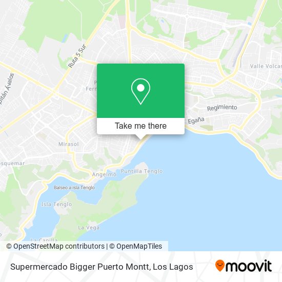 Mapa de Supermercado Bigger Puerto Montt