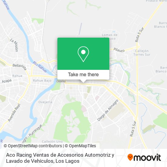 Mapa de Aco Racing Ventas de Accesorios Automotriz y Lavado de Vehículos