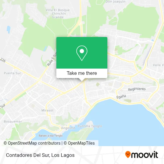 Contadores Del Sur map