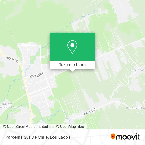 Parcelas Sur De Chile map