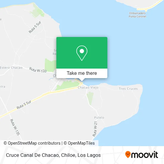 Cruce Canal De Chacao, Chiloe map