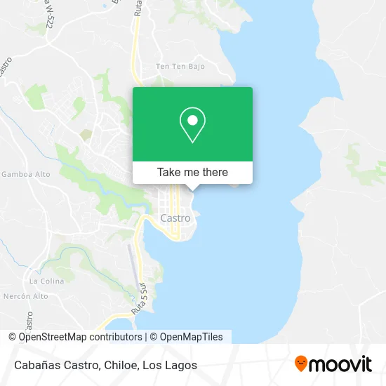 Cabañas Castro, Chiloe map