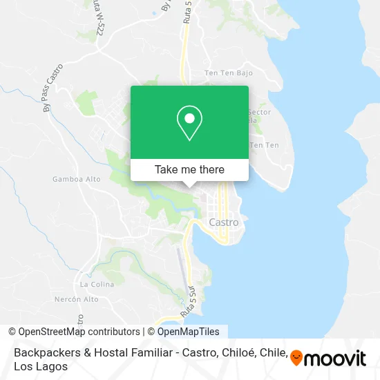 Backpackers & Hostal Familiar - Castro, Chiloé, Chile map