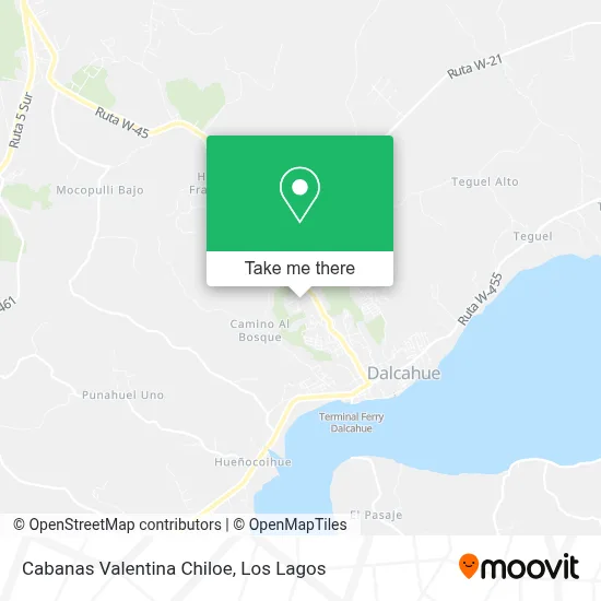 Cabanas Valentina Chiloe map