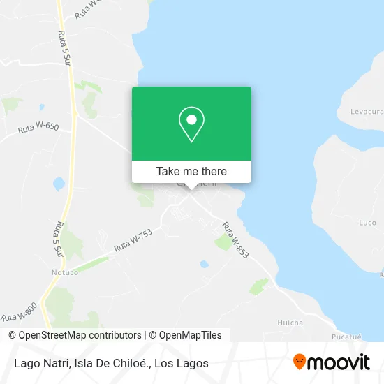 Lago Natri, Isla De Chiloé. map