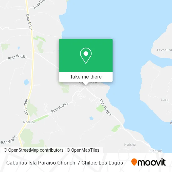 Cabañas Isla Paraiso  Chonchi / Chiloe map