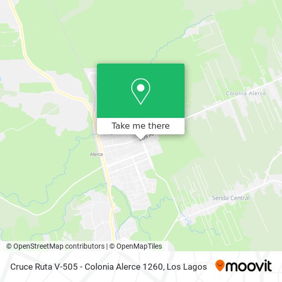 Cruce Ruta V-505 - Colonia Alerce 1260 map