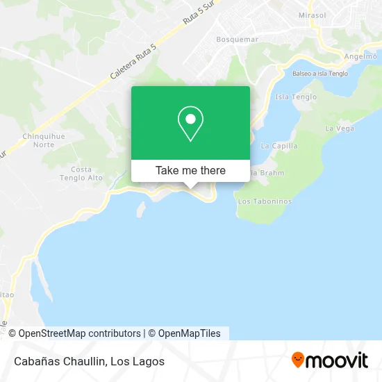 Cabañas Chaullin map