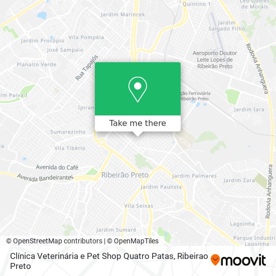 Mapa Clínica Veterinária  e Pet Shop Quatro Patas