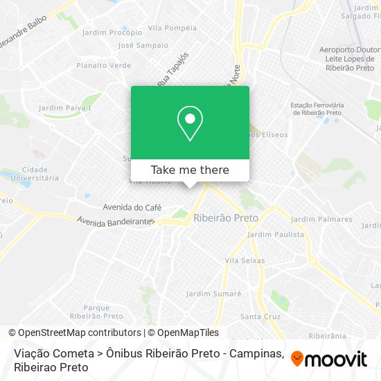 Mapa Viação Cometa > Ônibus Ribeirão Preto - Campinas