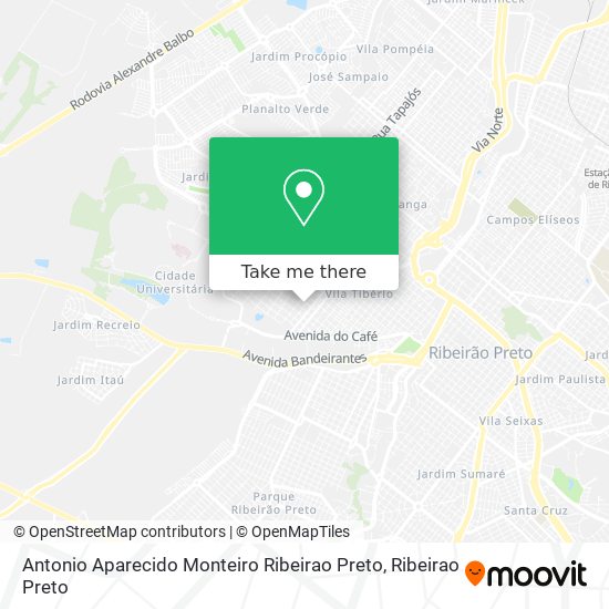 Mapa Antonio Aparecido Monteiro Ribeirao Preto