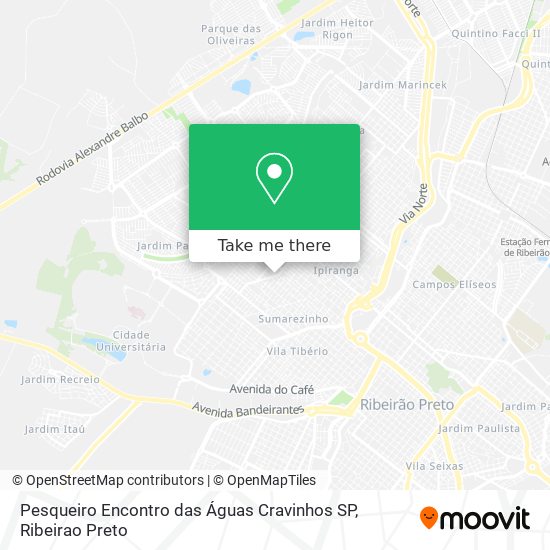 Pesqueiro Encontro das Águas Cravinhos SP map