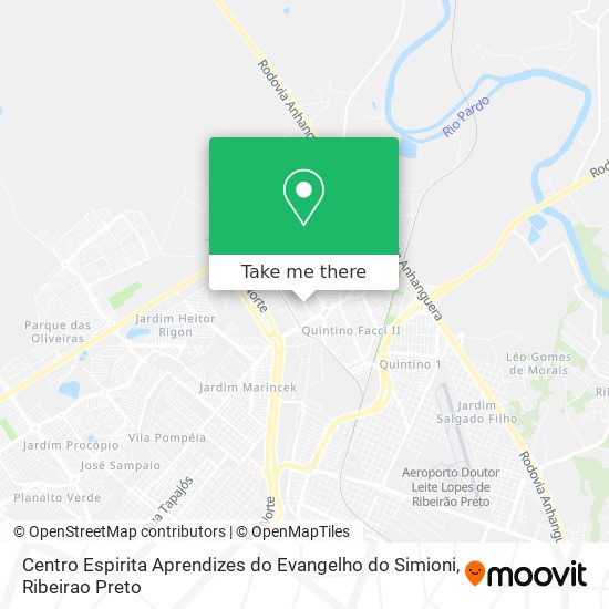 Mapa Centro Espirita Aprendizes do Evangelho do Simioni