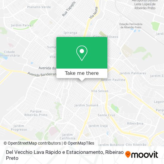 Mapa Del Vecchio Lava Rápido e Estacionamento