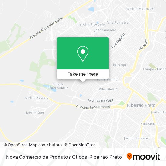 Mapa Nova Comercio de Produtos Oticos