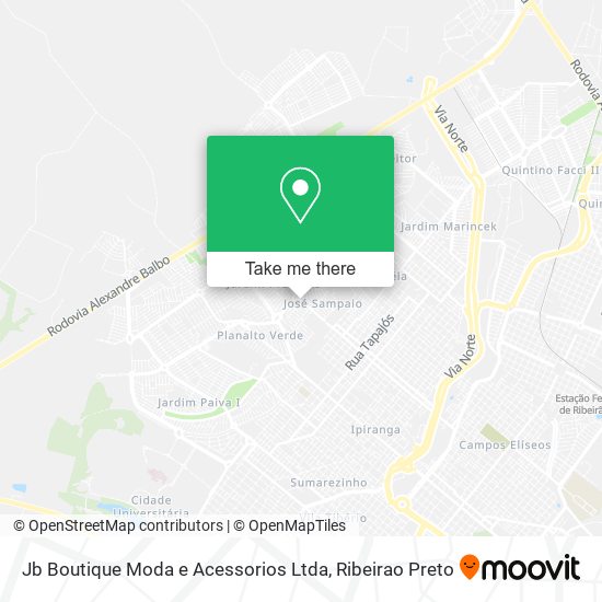 Mapa Jb Boutique Moda e Acessorios Ltda