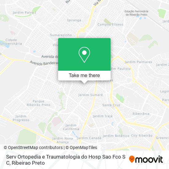 Mapa Serv Ortopedia e Traumatologia do Hosp Sao Fco S C