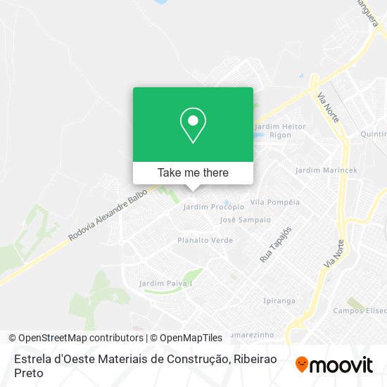 Mapa Estrela d'Oeste Materiais de Construção