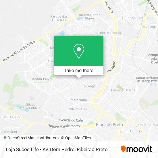 Mapa Loja Sucos Life - Av. Dom Pedro