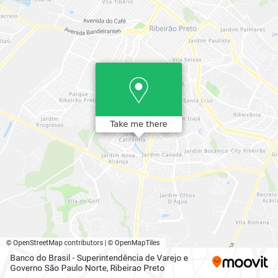 Mapa Banco do Brasil - Superintendência de Varejo e Governo São Paulo Norte