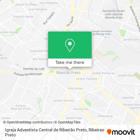 Mapa Igreja Adventista Central de Ribeirão Preto