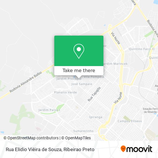 Mapa Rua Elídio Viêira de Souza