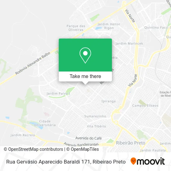 Rua Gervásio Aparecido Baraldi 171 map