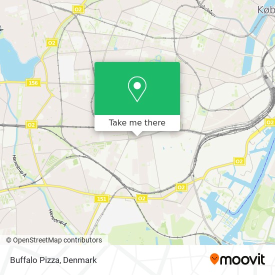Wie komme ich mit oder Bahn Buffalo Pizza in København?