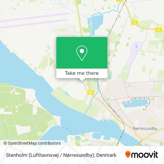 to get to Stenholm (Lufthavnsvej / Nørresundby) in Aalborg by Bus or Train?