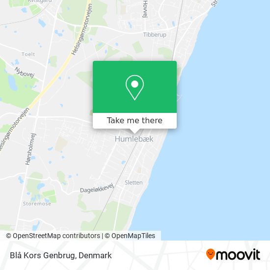 Blå Kors Genbrug map