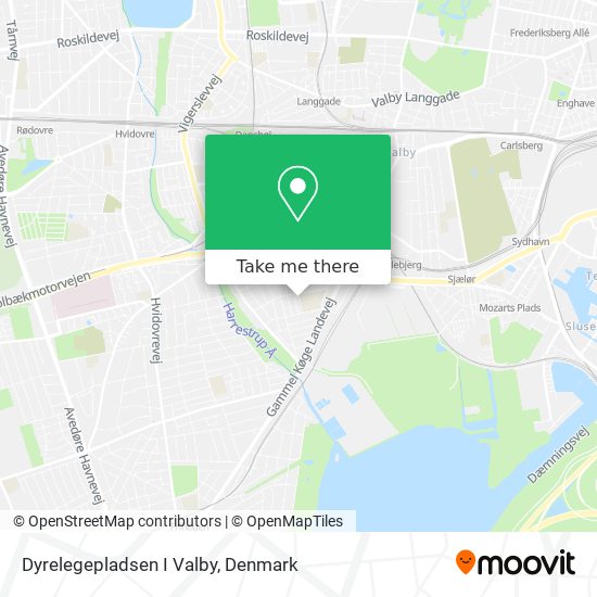 Dyrelegepladsen I Valby map