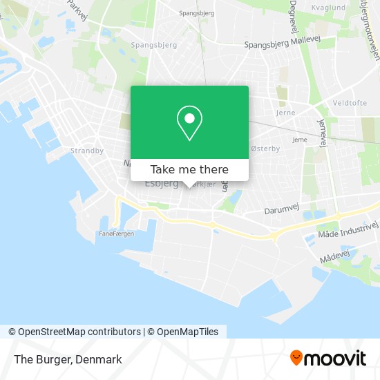 to get to The Burger Esbjerg in by Bus or Train?