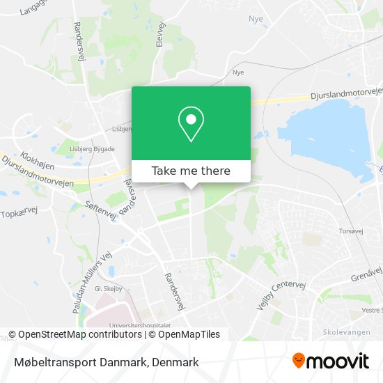 Møbeltransport Danmark map