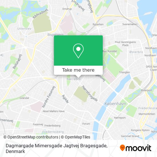 Dagmargade Mimersgade Jagtvej Bragesgade map