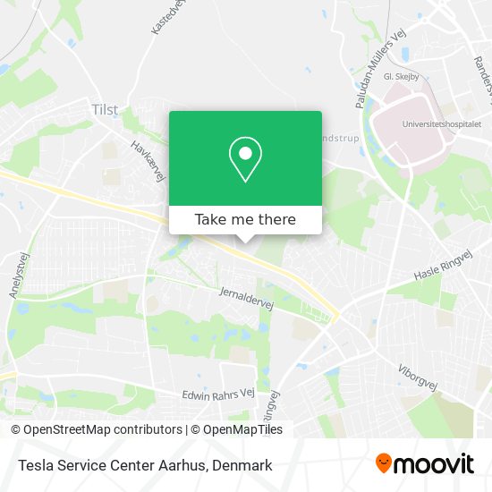 Tesla Service Center Aarhus map