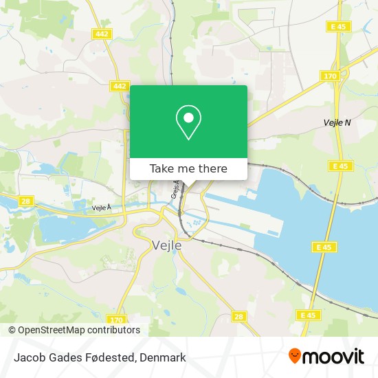 Jacob Gades Fødested map