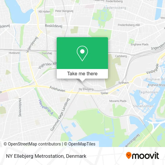 NY Ellebjerg Metrostation map
