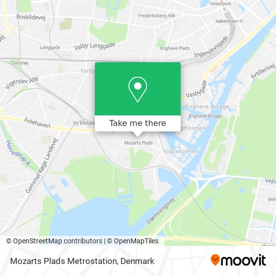 Mozarts Plads Metrostation map