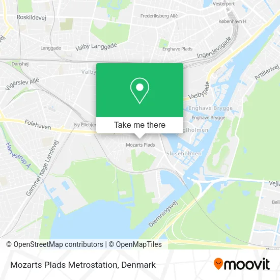 Mozarts Plads Metrostation map