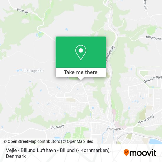 Vejle - Billund Lufthavn - Billund (- Kornmarken) map