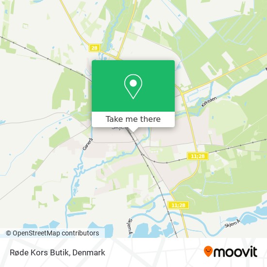 Røde Kors Butik map