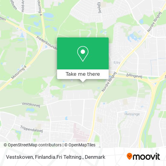 Vestskoven, Finlandia.Fri Teltning. map