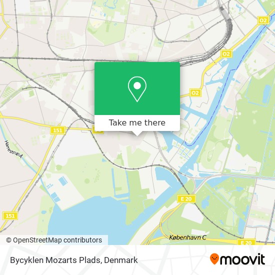 Bycyklen Mozarts Plads map